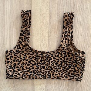 ARQ Leopard Print Wide Strap Bra
